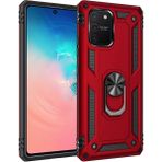 Buğz Samsung Galaxy A91 / S10 Lite Kılıf Sofya Yüzüklü Silikon Kapak - Kırmızı