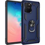 Buğz Samsung Galaxy A91 / S10 Lite Kılıf Sofya Yüzüklü Silikon Kapak - Lacivert