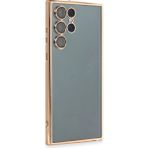 Buğz Samsung Galaxy S22 Ultra Kılıf Razer Lensli Silikon - Gold