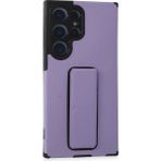 Buğz Samsung Galaxy S23 Ultra Kılıf Mega Standlı Silikon - Lila