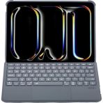 Buğz T5504D Ipad Pro 11 (2024) Kılıf Palermo Ledli Klavyeli Standlı Tablet Kılıfı - Siyah