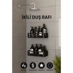 Buğz Yapışkanlı Duvar Rafı Organizer Banyo Rafı Duş Rafı Mutfak Rafı Havluluk Sabun Krem Şampuanlık