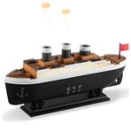 Buhar Makinesi Aromaterapi Difüzörü Titanic Gemi Tasarımlı Hava Nemlendirici, Buharlı Nemlendirici, Renkli Işık Modlu Uzaktan Kumandalı Oda Nemlendirme Cihazı, Sessiz Çalışma Özellikli