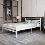 Buhara Çift Kişilik Metal Ferforje Karyola - Beyaz - 140 x 200 cm