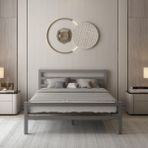 Buhara Çift Kişilik Metal Ferforje Karyola - Gri - 140 x 200 cm