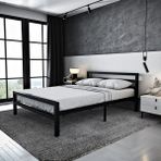 Buhara Çift Kişilik Metal Ferforje Karyola - Siyah - 140 x 190 cm