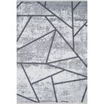 Buhara Gri Çizgili Modern Geometrik Etnik Desenli Boho Makinada Yıkanabilir Hafif Hav Toz Vermez Leke Tutmaz Kaymaz Taban Dijital Makine Baskı Halı Oturma Odası Salon Yolluk Koridor Mutfak Halısı