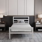 Buhara Tek Kişilik Metal Ferforje Karyola - Beyaz - 90 x 200 cm