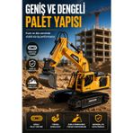 Buharlı Işıklı Sesli Metal Alaşım Excavator Uzaktan Kumandalı RC İş Makinesi