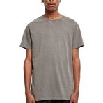 Build Your Brand Acid Washed Round Neck Tee Bisiklet Yaka Asfalt Erkek T-shirt