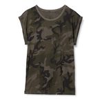 Build Your Brand Kadın uzun omuz kamuflaj desenli tişört Darkcamo 3XL
