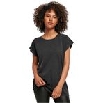 Build Your Brand Ladies Acid Washed Extended Shoulder Tee Siyah Kadın T-Shirt