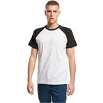 Build Your Brand Raglan Contrast Tee Beyaz-Siyah Erkek T-shirt