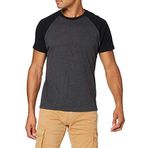 Build Your Brand Raglan Contrast Tee Kömür-Siyah Erkek T-shirt