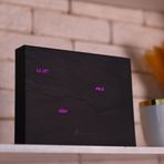 build-yours Elegant BoxClock Black Slate - LED Ekranlı ve Ayarlanabilir Standlı Dijital Masa Saati - Ev, Ofis ve Şık Dekor için Modern Masa Saati