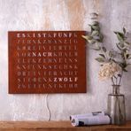 build-yours WordClock Jupiter 2 – Rust Iron Edition 50×40 cm – RGBW LED 4,3 milyar renk – gerçek zamanlı saat RTC – iOS Advanced Software – el yapımı demir ön – Infinity Edge tasarımı