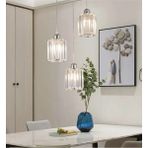Buiva Luxury Modern Üçlü Lüks Kristal Taşlı Sarkıt Avize Krom Pırlanta Taşlı
