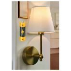 Buiva Modern Kablosuz Duvar Aplik Lampe Pilli Aplik Eskitme Gold Pil İle Çalışır Krem Abajur