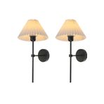 Buiva Modern Tasarım Umbrella Aplik 2 ADET Eskitme Gold Gövde Krem Abajur Şapka Elektrikle Çalışır