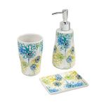Buket 3'lü Banyo Seti CB17396-8 Yeşil-Mavi-Beyaz