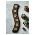 Buket 6'lı 38x6.5 cm Dekoratif Eskitme Yatay Tealight Mumluk +6 Adet Mum Dahil