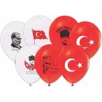 Buket Ata-Bayrak Karışık Orta Boy Balon 100 Lü Paket