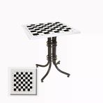 Buket Kare Esb Masa 80X80cm - (Werzalit, Wermodin Ve Allzalit Tabla) - Satranç Beyaz
