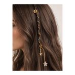 Bukiro Bohem Saç Charmı Hair Charm – Deniz Yıldızı ve Kaplumbağa Detaylı Örgü Saç Aksesuarı Festival Saç Takısı tinsel