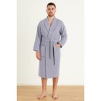 Bukle Bornoz, Şal Yaka Bornoz ,pamuklu Kadın / Erkek Unisex Bornoz - XL - Lila