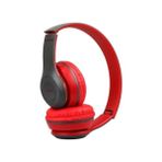 Bukrem Store Apple iPhone Serileriyle Uyumlu P47 Kulaklık – Kablosuz/ kablolu Kullanım, Tf Kart, Radyo Destekli, Yüksek Bass - Kırmızı