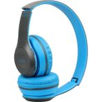 Bukrem Store Apple iPhone Serileriyle Uyumlu P47 Kulaklık – Kablosuz/ kablolu Kullanım, Tf Kart, Radyo Destekli, Yüksek Bass - Mavi