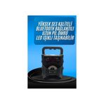 Bukrem Store Kts-1057 Bluetooth Taşınabilir Hoparlör 3 Led Işıklı, Fm Radyolu, Şarjlı Ses Bombası siyah