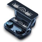 Bukrem Store M10 Tws Kablosuz Bluetooth Kulaklık | LED Dijital Ekranlı Şarj Kutusu, Gürültü Engelleyici Mikrofon, Dokunmatik Kontrol, Su Geçirmez Tasarım, Android ve Ios Uyumlu Spor Kulaklığı - Mat Siyah