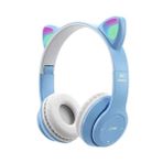 Bukrem Store P47M Bluetooth 5. 0 Katlanabilir Kafaüstü Kulaklık – LED Işıklı, Tf Kart & Aux, Hd Mikrofon – Android & Apple iPhone Uyumlu - Açık Mavi