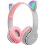Bukrem Store P47M Bluetooth 5. 0 Katlanabilir Kafaüstü Kulaklık – LED Işıklı, Tf Kart & Aux, Hd Mikrofon – Android & Apple iPhone Uyumlu - Gri