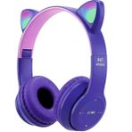 Bukrem Store P47M Bluetooth 5. 0 Katlanabilir Kafaüstü Kulaklık – LED Işıklı, Tf Kart & Aux, Hd Mikrofon – Android & Apple iPhone Uyumlu - Mor