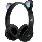 Bukrem Store P47M Bluetooth 5. 0 Katlanabilir Kafaüstü Kulaklık – LED Işıklı, Tf Kart & Aux, Hd Mikrofon – Android & Apple iPhone Uyumlu - Siyah