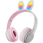 Bukrem Store P47R Bluetooth 5. 0 Tavşan Kulaklı Katlanabilir Kulaklık – Rgb Led, Tf Kart & Aux, Hd Mikrofon – Android & Ios Uyumlu - Gri