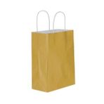 Büküm Saplı Kraft Kağıt Çanta Karton Hediyelik Poşet Torba - Altın - 18x24 Cm. -25 Adetlik 4 Paket