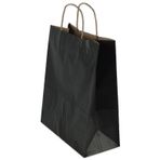 Büküm Saplı Kraft Kağıt Karton Hediye Çanta Poşet Torba - Siyah - 25x31 Cm. - 25 Adetlik 2 Paket