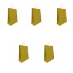 Büküm Saplı Kraft Kağıt Karton Hediyelik Çanta Poşet Torba - Altın - 25x31 Cm. - 5 Adetlik 1 Paket