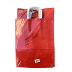 Büküm Saplı Kraft Kağıt Karton Hediyelik Çanta Poşet Torba - Kırmızı - 25x31 Cm. - 25 Adetlik 4 Paket