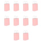 Büküm Saplı Kraft Kağıt Karton Hediyelik Çanta Poşet Torba - Pembe - 25x31 Cm. - 10 Adetlik 1 Paket