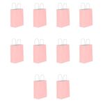 Büküm Saplı Kraft Kağıt Karton Hediyelik Çanta Poşet Torba - Pembe - 31x41 Cm. - 10 Adetlik 1 Paket