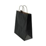 Büküm Saplı Kraft Kağıt Karton Hediyelik Çanta Poşet Torba - Siyah -25x31 Cm.-25 Adetlik 4 Paket
