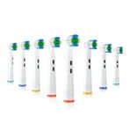 BUKURII Braun Oral B Elektrikli Diş Fırçaları için Yedek Fırça Başlıkları, Hassas Temiz, Pro Zamanlayıcı, Triumph ve Vitality ile Uyumlu Yuvarlak Başlı Yedekler -8 adet