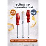 Bul-Max 3’lü Set | Yıldız Tornavida + Düz Tornavida + Kontrol Kalemi