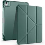 BuLand Store Apple iPad Air 4 10.9 2020 (4.nesil) Kılıf Üçlü Kapak Pratik Modern Teknolojik Kalem Bölmeli Standlı Kılıf - Koyu Yeşil