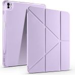 BuLand Store Apple iPad Pro 11 (5.nesil) 2024 Kılıf Üçlü Kapak Pratik Modern Teknolojik Kalem Bölmeli Standlı Kılıf - Lila