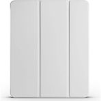 BuLand Store Apple iPad Pro 12.9 2021 (5.nesil) M2 Smarthold Pencase Tablet Kılıfı Kapaklı Kalem Gözlü Katlanabilir Standlı Koruma Kılıfı - Akıllı Koruma, Maksimum Konfor! - Gri